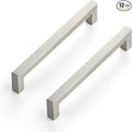 Ravinte 12 Pack 6-1/4 Inch Square Cabinet Handles - Brushed Nickel Stainless Steel Drawer Pulls for Kitchen Hardware