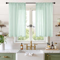 BGment Light Green Linen Curtains 40 Inches Long by BGment
