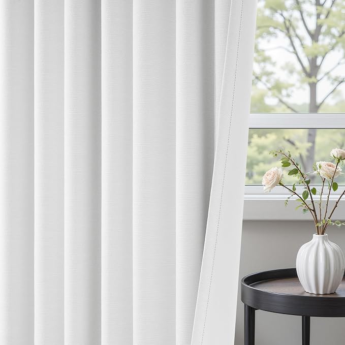 Topfinel Linen Blackout Curtains 86 Inches Long 2 Panels - Image 4