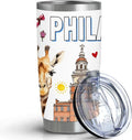 City Travel Mug for City Lover,20oz Double Wall Tumbler Vacuum Insulated Stainless Steel Coffee Cups (Philadelphia)