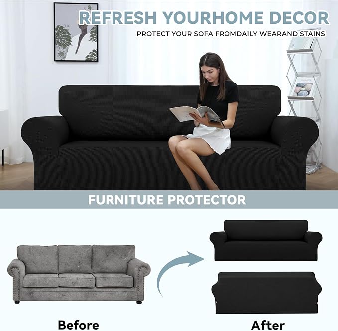 LURKA Stretch Oversized Sofa Slipcovers 1 Piece Couch Covers - Image 3