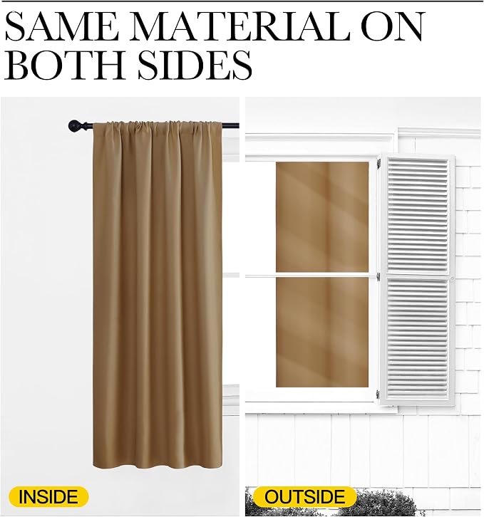 NICETOWN Kitchen Curtains, Short Blackout Drapes, Thermal Insulated Blackout - Image 5