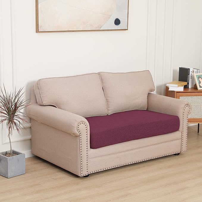 Easy-Going Stretch 1 Piece Loveseat Couch Cushion Cover - Image 2