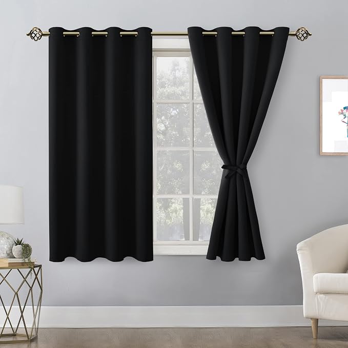 Blackout Curtains for Bedroom, 52 x 54 Inches Long, 2 Panels, Sewn - Image 8