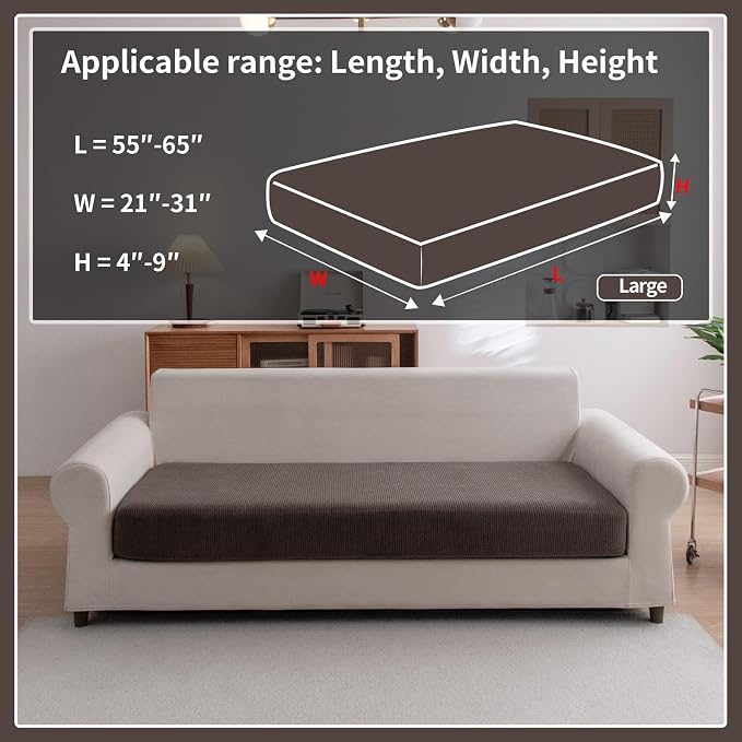 OHSIO Sectional Couch Covers, Wear Resistant Stretch Sofa Covers Washable Soft - Image 2