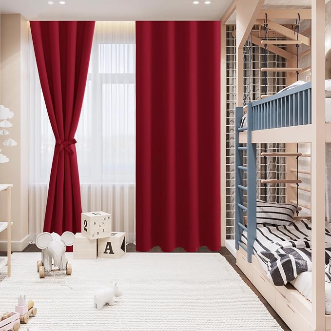 RV Blackout Curtains for Bedroom, 52 x 30 Inches Long Christmas Red | Thermal - Image 8