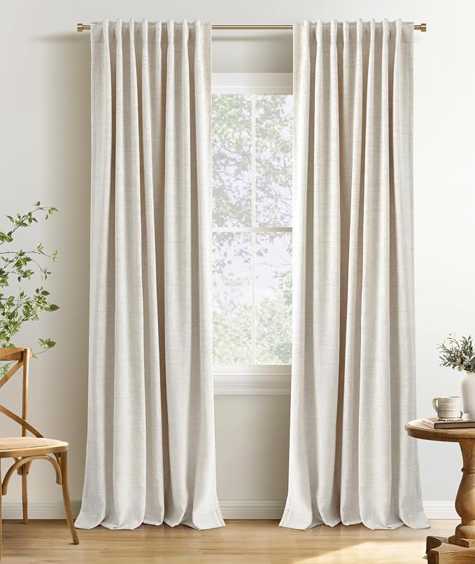 INOVADAY 100% Blackout Curtains 108 Inches Length 2 Panels Set, Back Tab/Rod by INOVADAY