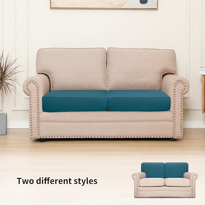 Easy-Going Stretch 2 Pieces Loveseat Couch Cushion Cover - Image 2