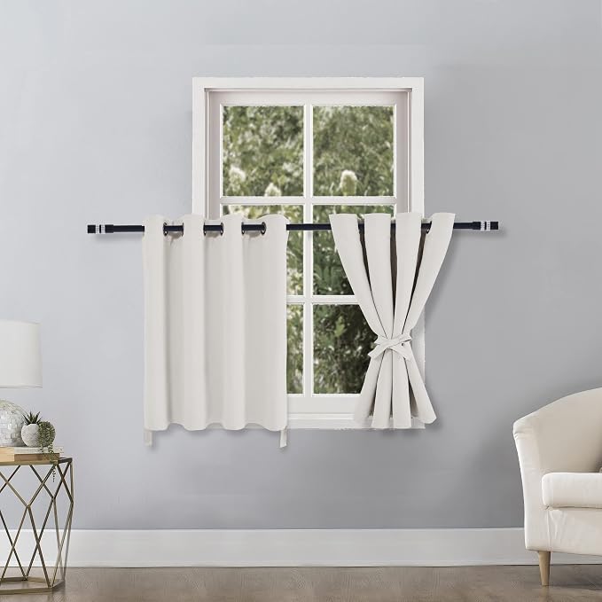 Blackout Curtains for Bedroom, 52 * 30 Length, Ivory | Thermal Insulated & - Image 2