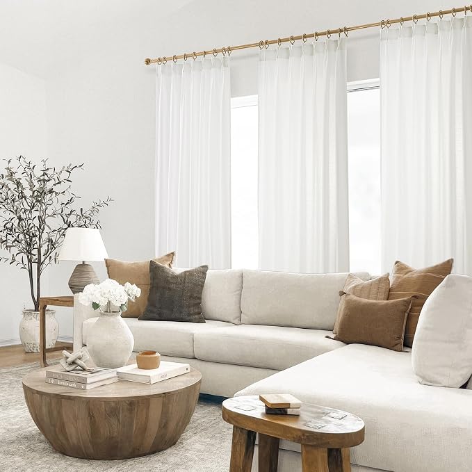 Topfinel 105 Inches Long Pinch Pleated Semi Sheer Curtains - Image 7