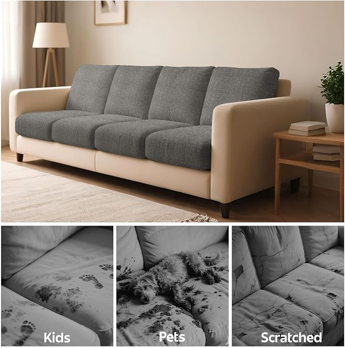 8Pcs Patio Cushion Covers Stretch Outdoor Furniture Protector Slipcovers | - Image 8