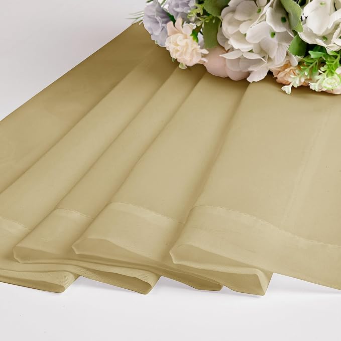 Gold Sheer Curtains 72 Inches Long 2 Panels Set, Transparent Light Filtering - Image 6