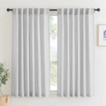 RYB HOME Linen Textured Curtains Semi Sheer Window Curtains Light Filtering Ariy Privacy Sheers for Bedroom Living Room Bathroom Patio Door, Dove Grey, 52 inch Wide x 72 inch Long, 2 Panels