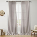 Stone Grey Linen Curtains 96 Inches Long by Nanspring