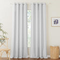 RYB HOME Curtains 95 inch - Subtle Linen Texture Sheer Curtains for Living Room, Glare Scattering Privacy Drapes for Bedroom/Doorway/Dining, Width 52 x Length 95, 1 Pair, Dove Grey