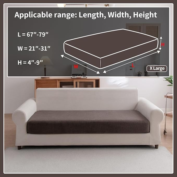 OHSIO Sectional Couch Covers, Wear Resistant Stretch Sofa Covers Washable Soft - Image 2