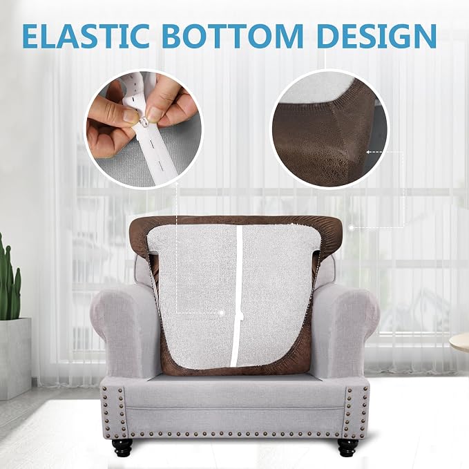 ANARACHON Leather Look Couch Cushion Covers Sofa Seat Slipcovers Sets Couches - Image 4