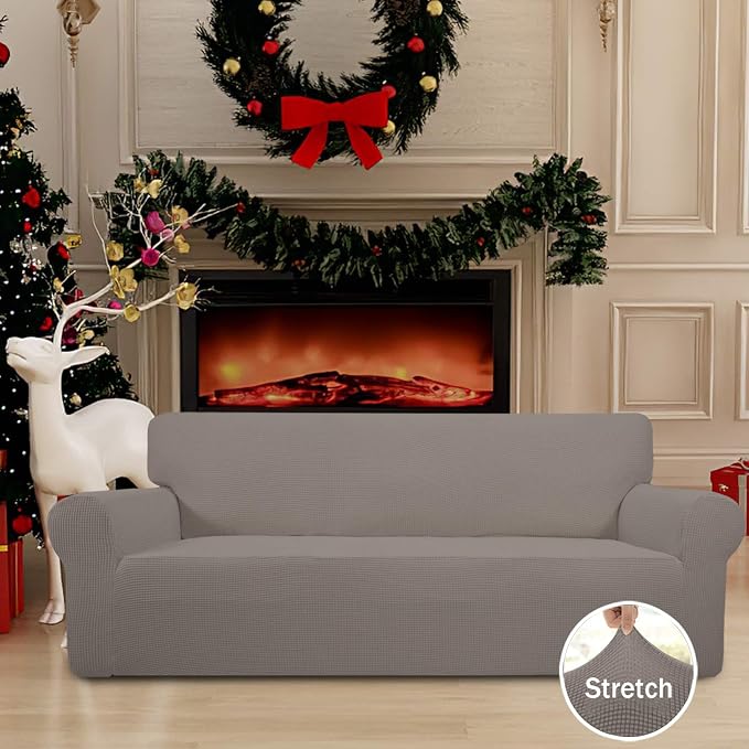 Easy-Going Stretch Oversized Sofa Couch Slipcover Washable Taupe | 1-Piece - Image 2