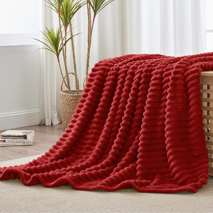 BEDELITE Striped Fleece Throw Blanket, Soft Cozy, Lightweight Warm, - Image 7