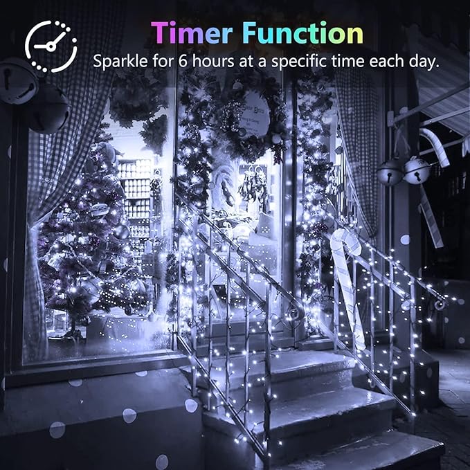 6 Pack Christmas Fairy Lights Battery Operated with Timer, Each 20FT 60LED String Lights Outdoor Indoor, Cuttable Battery Twinkle Light for Bedroom Home Wedding DIY Christmas Decorations (Cool White)