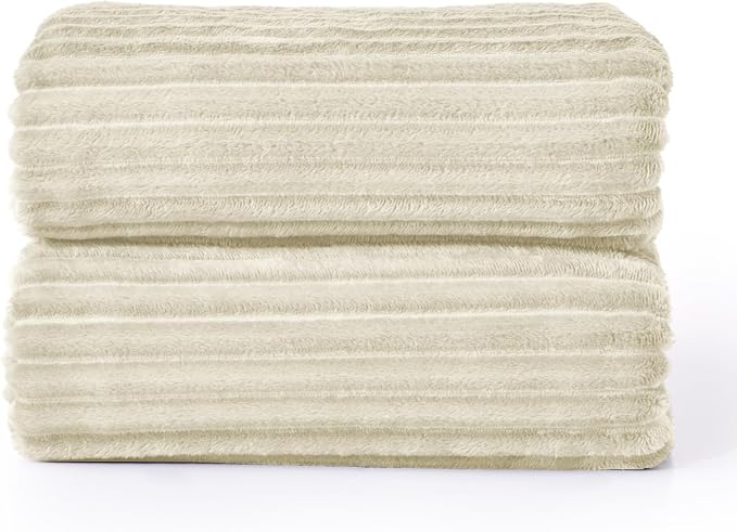 BEDELITE 3D Ribbed Jacquard Beige King Size Blankets - Image 7