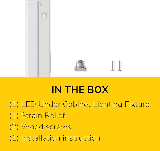 GETINLIGHT 12-inch Hardwired Only LED Under Cabinet Lighting, Soft White(3000K), Dimmable, Matte White Finished, ETL Listed, IN-0201-11-WH