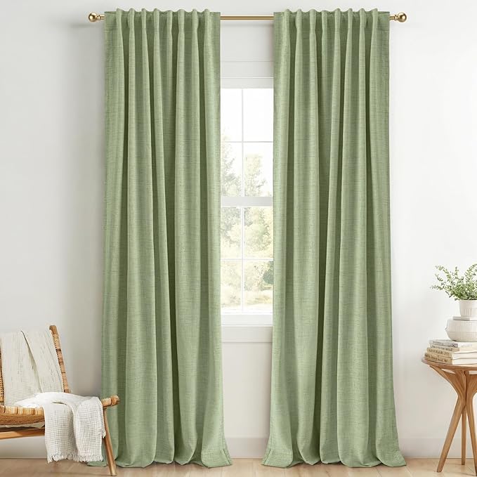 INOVADAY 100% Blackout Linen Curtains by INOVADAY