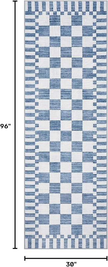 GarveeHome 2.5x8 Checkered Kitchen Runner Rug - Image 2