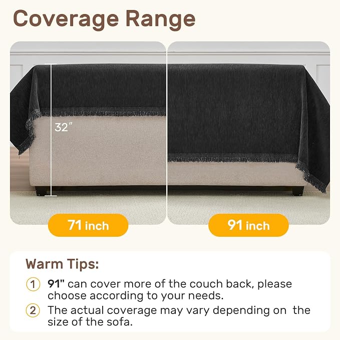 2 Pieces Sectional Couch Covers L Shaped Cover XXL Charcoal Gray | Thick - Image 5