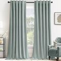 MIULEE Velvet Curtains 52x108 inches 2 Panels Misty Blue Blackout Curtains | by MIULEE
