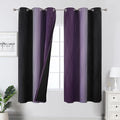 Black and Purple Ombre Blackout Curtains 63 Inch Length | Room Darkening by ESTELARTEXTILER