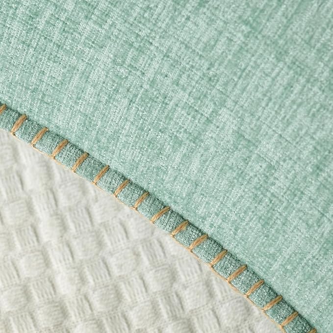 MIULEE Decorative Lumbar Throw Pillow Covers 12x20 Inch Aqua Green 2 Pack | - Image 2