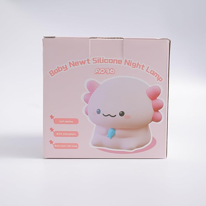 Axolotl Gifts, Cute Axolotl Night Light, Animal Silicone Nursery Lamp with Dimming and Timing Function, Cute Axolotl Decor Lights