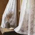 YJ YANJUN Vintage Lace Curtains 90 Inches Long- Elegant Floral White Sheer by YJYANJUN