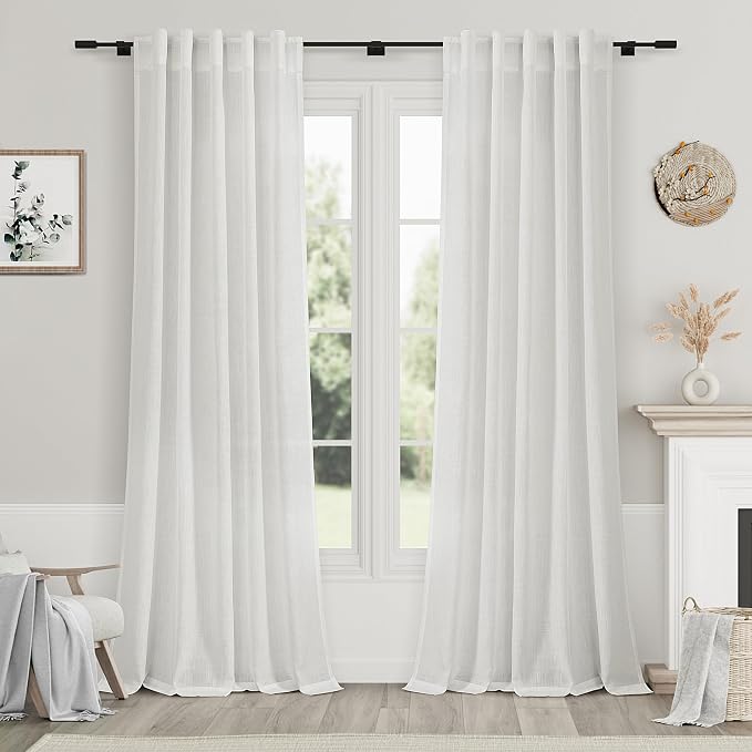 Off White Linen Curtains 90 Inches Long by Nanspring