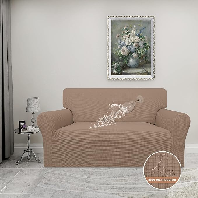 Easy-Going 100% Waterproof Loveseat Couch Cover Stretch Jacquard Sofa Cover | - Image 2