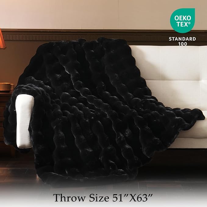 BENVWE Faux Fur Throw Blanket for Couch - Image 3
