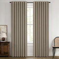 MIULEE 100% Blackout Linen Curtains 42 x 63 Inch Faux Linen 2 Panels | Thermal by MIULEE