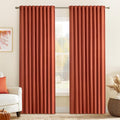 MIULEE Fall Burnt Orange Back Tab Blackout Curtains 52"x84" Length 2 Panels | by MIULEE