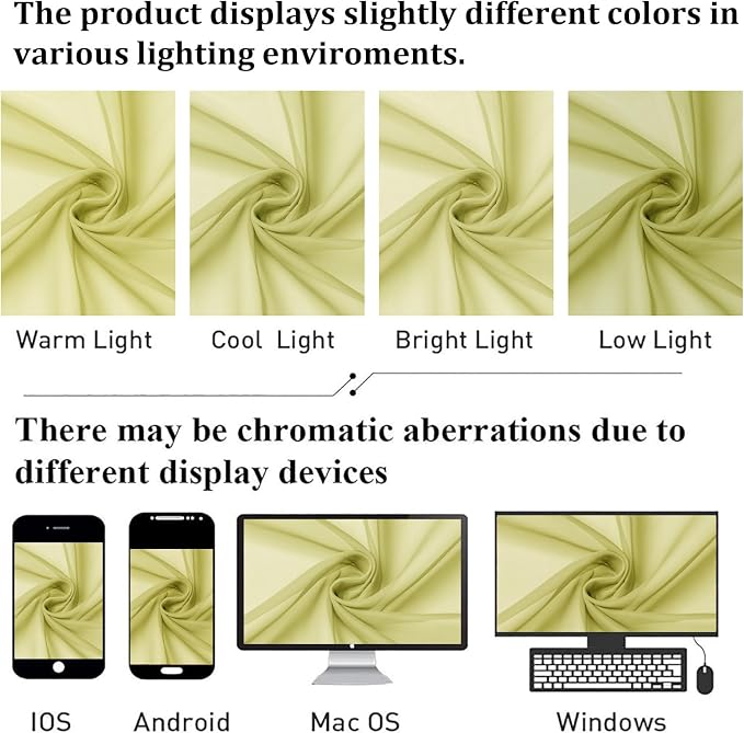 Lemon Sheer Curtains 84 Inches Long 2 Panels, Solid Voile Light Filtering Airy - Image 4