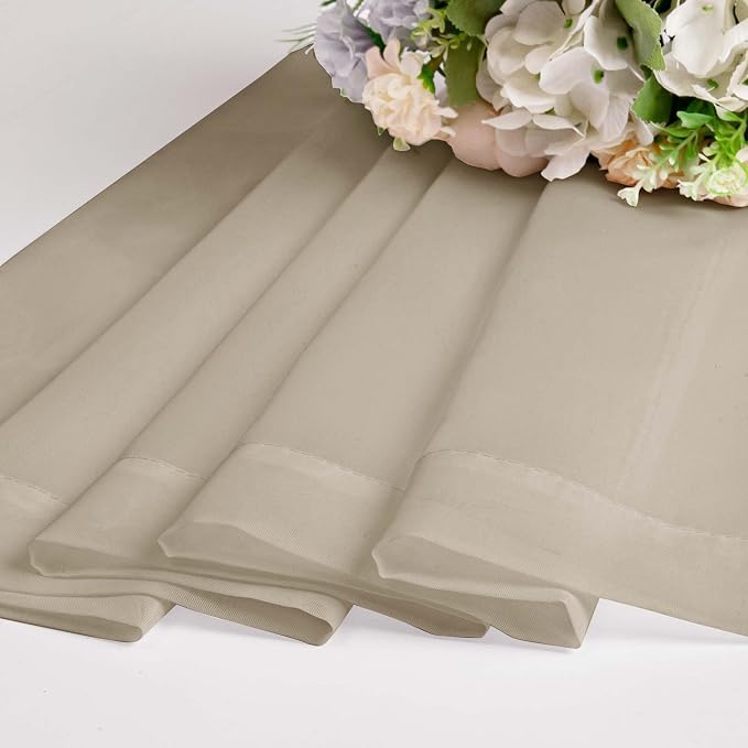 Chyhomenyc Taupe Sheer Curtains 36 inch Length 2 Panels, Light Filtering Voile - Image 9