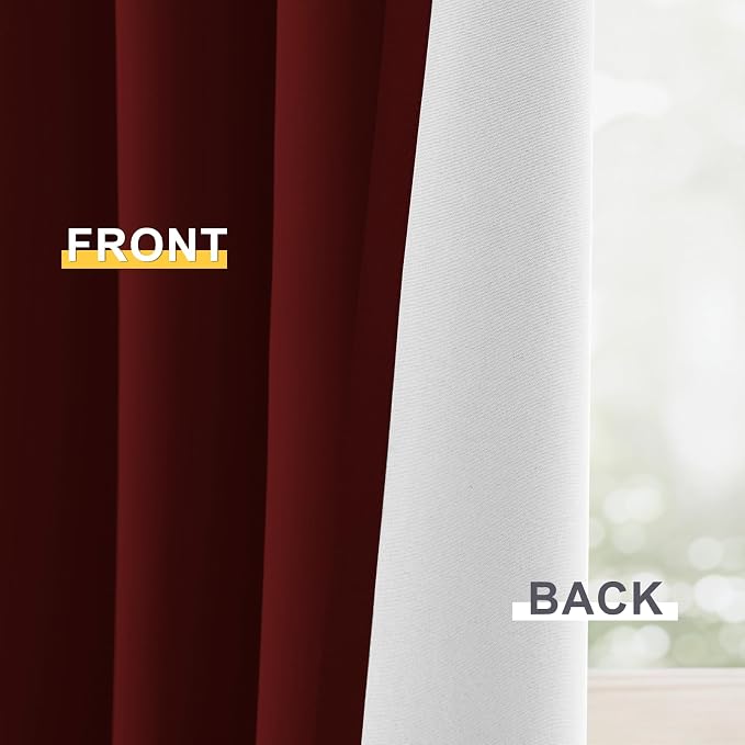 Yakamok Burgundy Red Blackout Curtains 63 Inches Long - Image 6