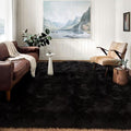 Latepis Area Rugs 12x12 Black Fuzzy Washable Rugs Faux Sheepskin Fur Rug by Latepis