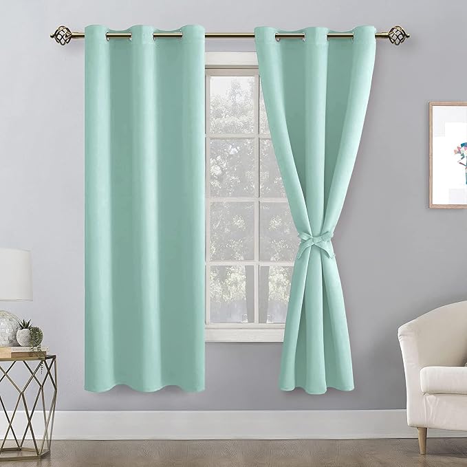 Room Darkening Window Curtains for Bedroom 2 Panels Aqua 42x72 Inch | Thermal - Image 8
