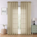 Taupe Sheer Curtains 90 Inches Long 2 Panels Set, Living Room Curtains by Lecloud