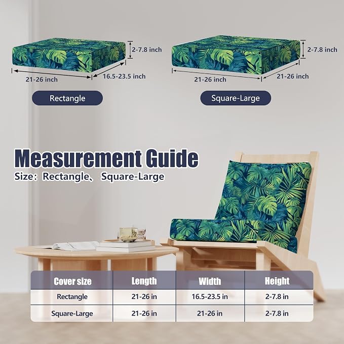 8Pcs Outdoor Cushion Covers, Stretch Patio Furniture Couch Chair Slipcovers | - Image 2