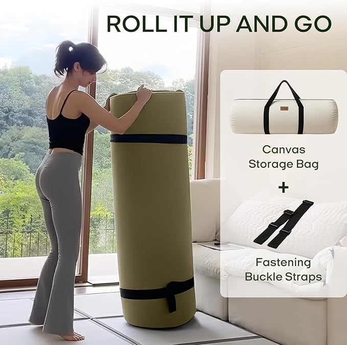 ZonLi Japanese Floor Futon Mattress Full Size 80"x 54", 100% Cotton Cover 2.5'' Thicken Tatami Mattress, Foldable Sleeping Pad, Portable Dormitory Tatami Mat