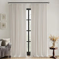 MIULEE Birch Pinch Pleated 100% Blackout Linen Curtains 40x96 Inches | Room by MIULEE