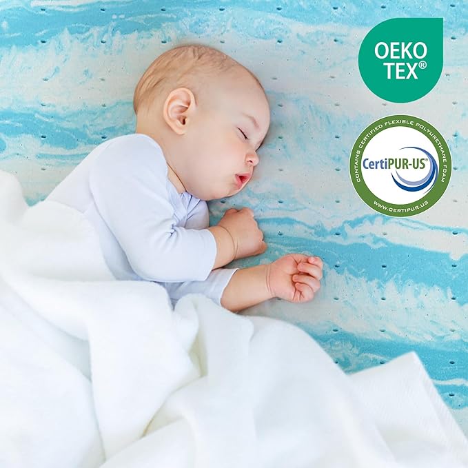Mattress Topper Twin, 4 Inch Gel Memory Foam Bed Topper for Twin Size Bed, CertiPUR-US Certified, Blue