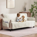 Quilted Sofa Slipcovers with Pockets, Anti-Slip Medallion Designed Couch Covers by Pamhaven